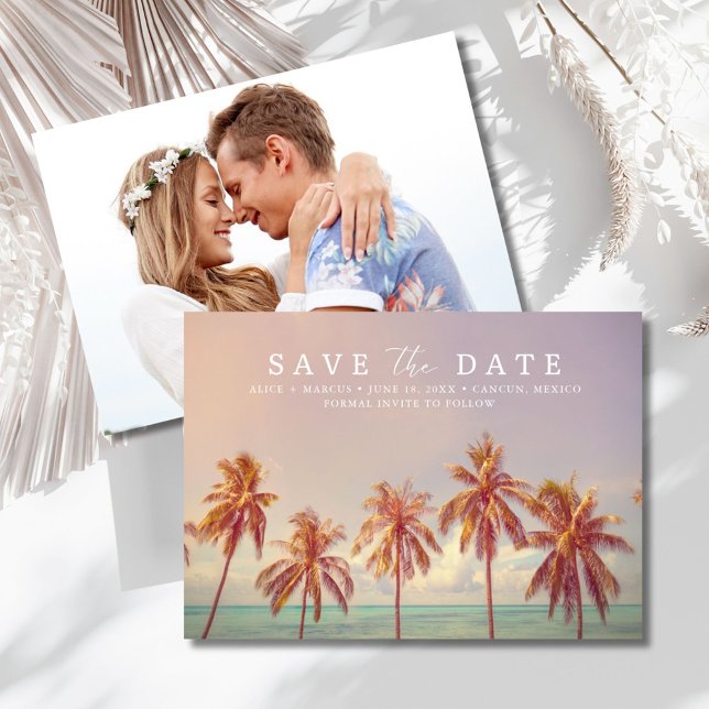 Save The Date Photo de mariage de destination de plage tropicale (Tropical Beach Destination Wedding Photo Save The Date)