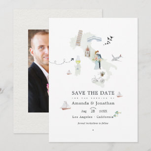Save The Date Photo de mariage de destination italien à l'aquare