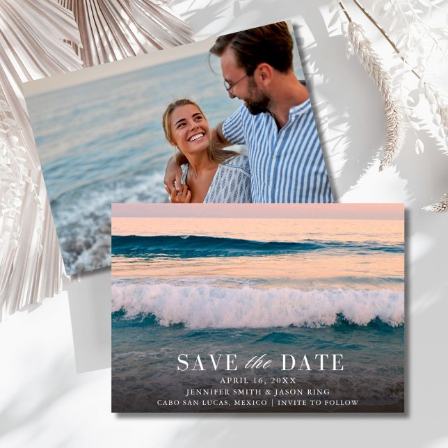 Save The Date Photo de mariage de destination sur la plage  (Destination Beach Wedding Photo Save The Date)
