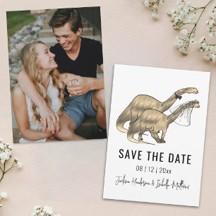 Save The Date Photo de mariage de dinosaure drôle