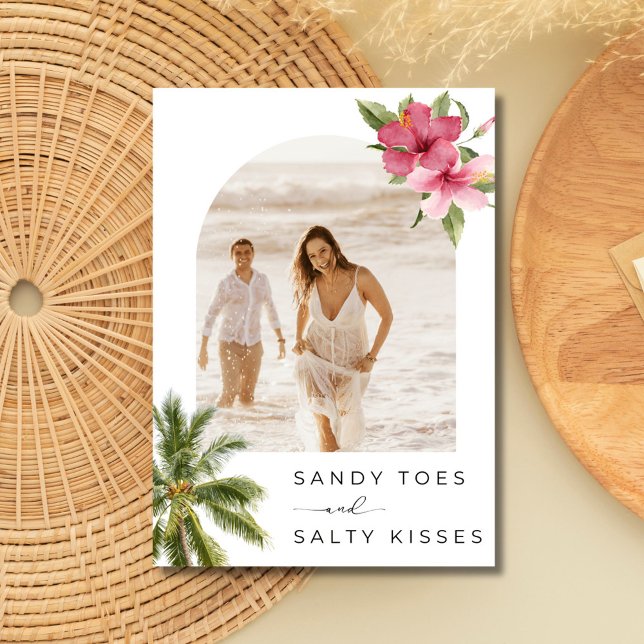 Save The Date Photo de mariage de la plage tropicale Enregistrer (Tropical Beach Wedding Photo Save the Date)