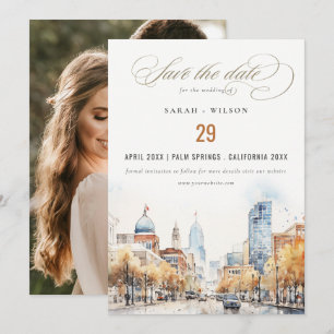 Save The Date Photo de mariage de paysage d'Indianapolis Indiana