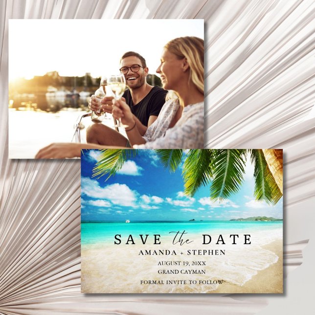 Save The Date Photo de mariage de plage de destination tropicale (Tropical Destination Beach Photo Wedding Save The Date)