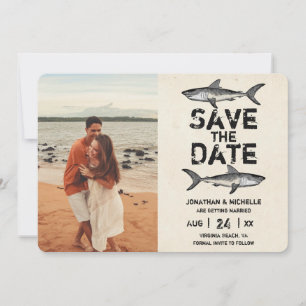 Save The Date Photo de mariage de plage vintage requin