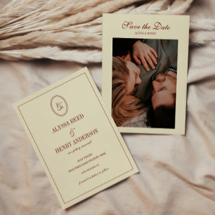 Save The Date Photo de mariage élégant et classe avec monogramme