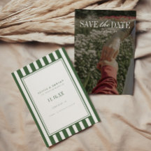 Photo de mariage élégant moderne rayé vert
