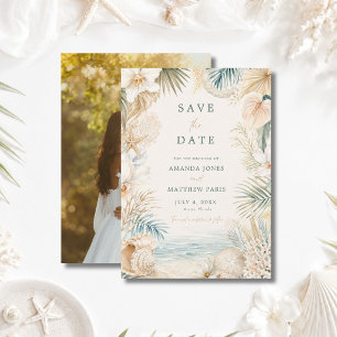 Save The Date Photo de mariage élégant sur la plage côtière