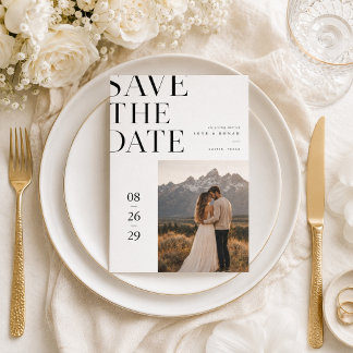 Save The Date Photo de mariage en montagne éditorial moderne