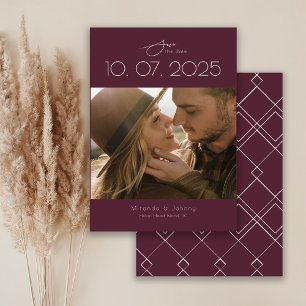 Save The Date Photo de mariage en topographie moderne Bourgogne