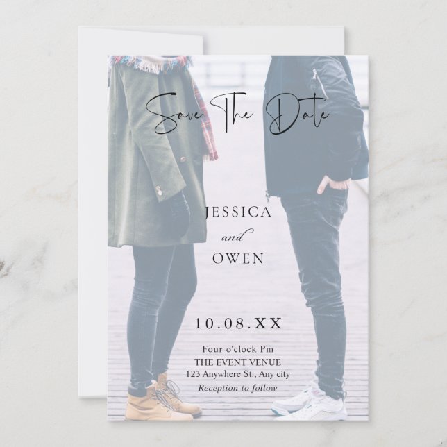 Save The Date Photo de mariage esthétique  (Devant)