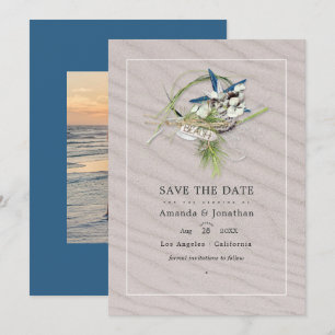 Save The Date Photo de mariage estival cool sur la plage