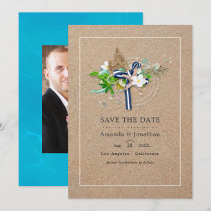 Save The Date Photo de mariage estival cool sur la plage