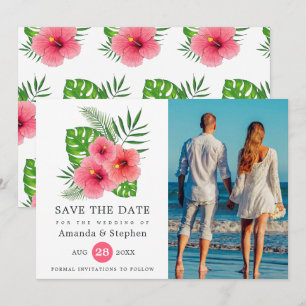 Save The Date Photo de mariage exotique sur une plage tropicale