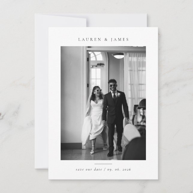 Save The Date Photo de mariage formelle classique - Enregistrez  (Devant)