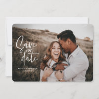 Photo de mariage géométrique et manuscrit