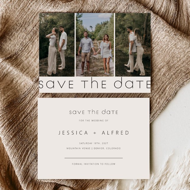 Save The Date Photo de mariage horizontal avec écriture minimali (Créateur téléchargé)