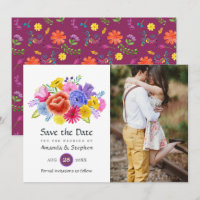 Photo de mariage mexicain fiesta floral coloré