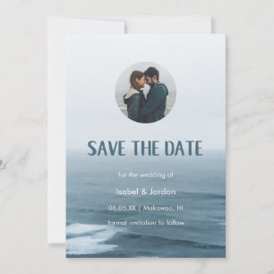 Save The Date Photo de mariage minimal à la plage Enregistrer la