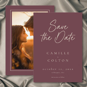 Save The Date Photo de mariage minimaliste au vin de Bourgogne