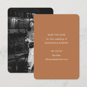 Save The Date Photo de mariage minimaliste moderne en terre cuit