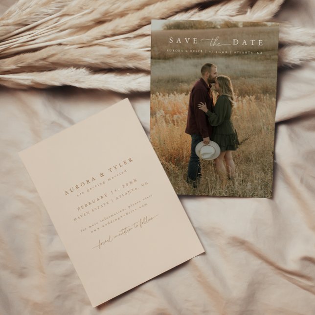 Save The Date Photo de mariage moderne avec écriture manuscrite  (Créateur téléchargé)