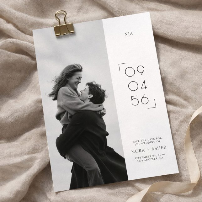 Save The Date Photo de mariage moderne avec monogramme pour fair (Créateur téléchargé)