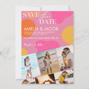 Save The Date Photo de mariage moderne colorée et amusante