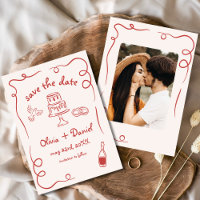 Photo de mariage rouge dessinée à la main de maniè