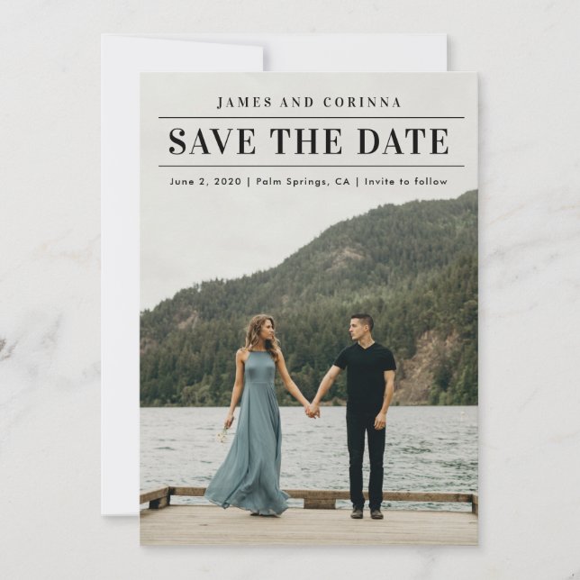 Save The Date Photo de mariage simple moderne (Devant)