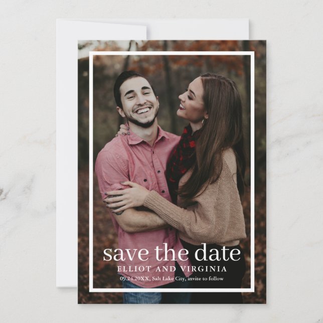 Save The Date Photo de mariage simple moderne (Devant)