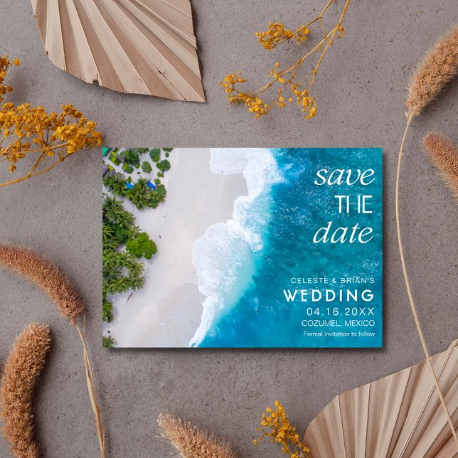 Save The Date Photo de mariage sur la plage de destination  (Destination Beach Wedding Photo Save The Date)