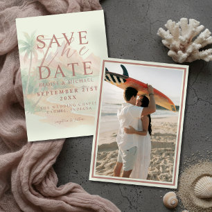 Save The Date Photo de mariage sur la plage de l'île du coucher