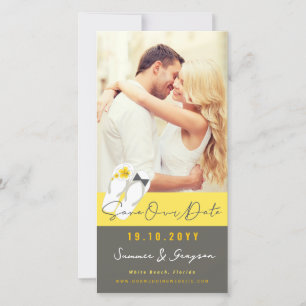 Save The Date Photo de mariage sur la plage d'hibiscus de M. et 
