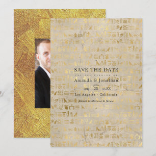 Save The Date Photo de mariage sur le thème égyptien