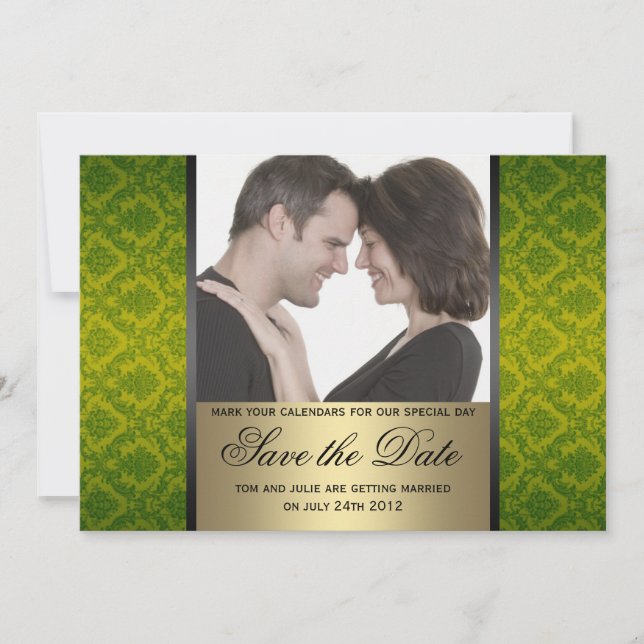 Save The Date Photo de mise en demeure en damas (Devant)