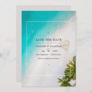Save The Date Photo de monogramme de mariage estival sur la plag