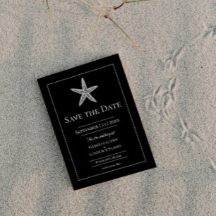 Save The Date Photo de monogramme d'étoile de mer noire