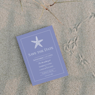 Save The Date Photo de monogramme d'étoile de mer Pervenche