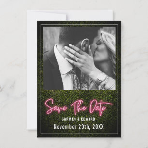 Save The Date Photo de Neon Boxwood Mariage