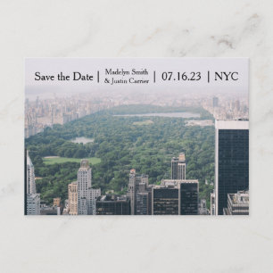 Save The Date Photo de NYC Central Park - 3x5 Enregistrer la dat
