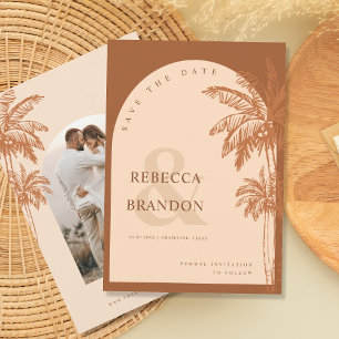 Save The Date Photo de plage de palmier tropical pour mariage en