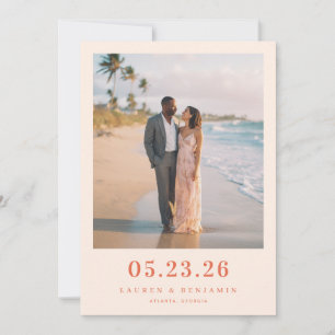 Save The Date Photo de plage pastel romantique