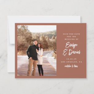 Save The Date Photo de plat terracotta minimaliste