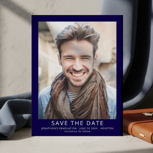 Save The Date Photo de remise de diplôme moderne noir