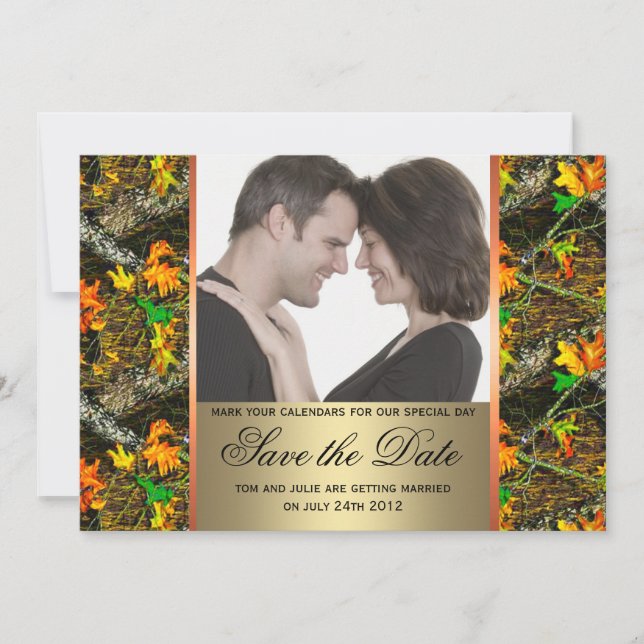 Save The Date Photo de sauvegarde de date Camo (Devant)