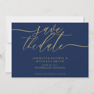 Save The Date Photo de sauvegarde de date de mariage Navy Or