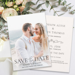 Save The Date Photo de sauvegarde de mariage élégant script