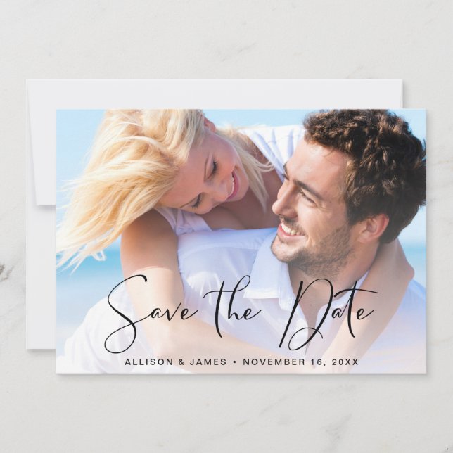 Save The Date Photo De Script Design Moderne (Devant)