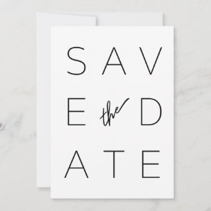 Save The Date Photo de script minimaliste moderne noir et blanc