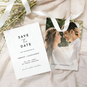 Save The Date Photo de script moderne blanc